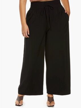 Open Edit Tie Waist Wide Leg Pants